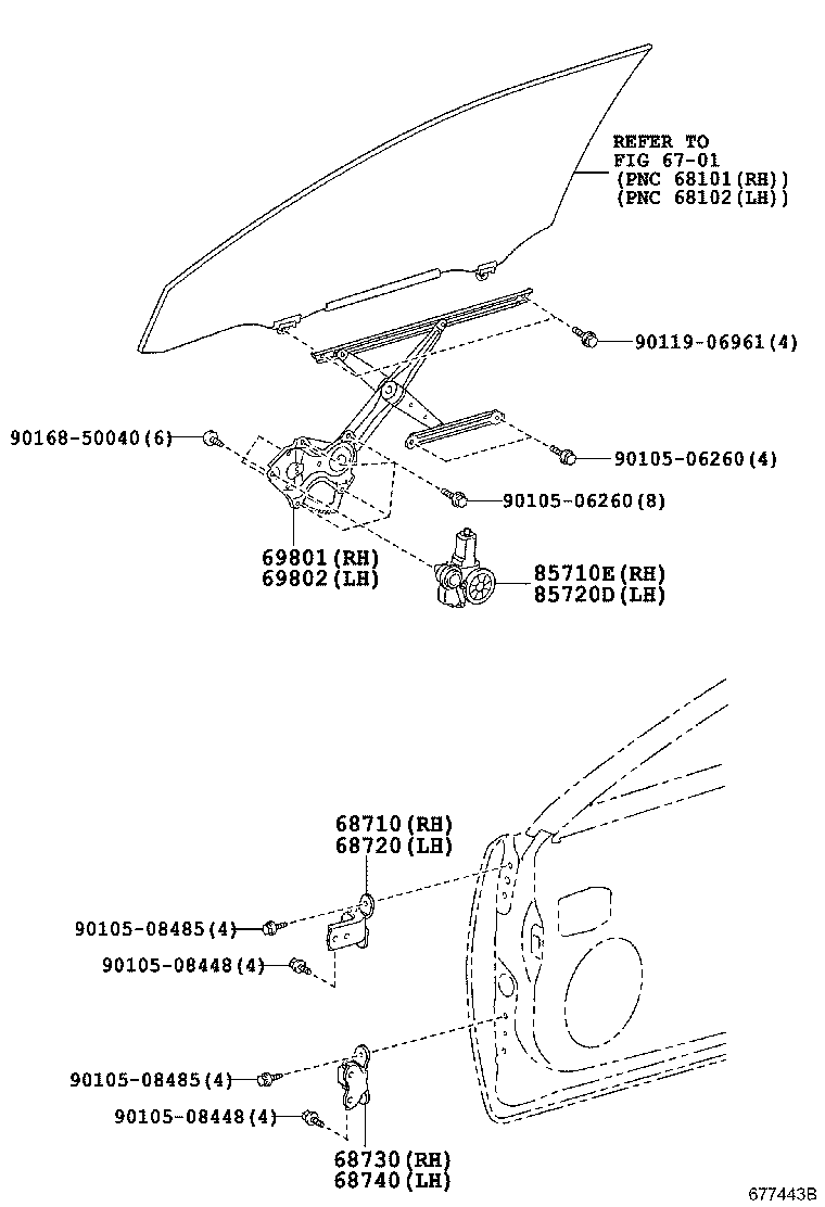 Toyota 85710-33260 MOTOR ASSY, POWER WINDOW REGULATOR, RH