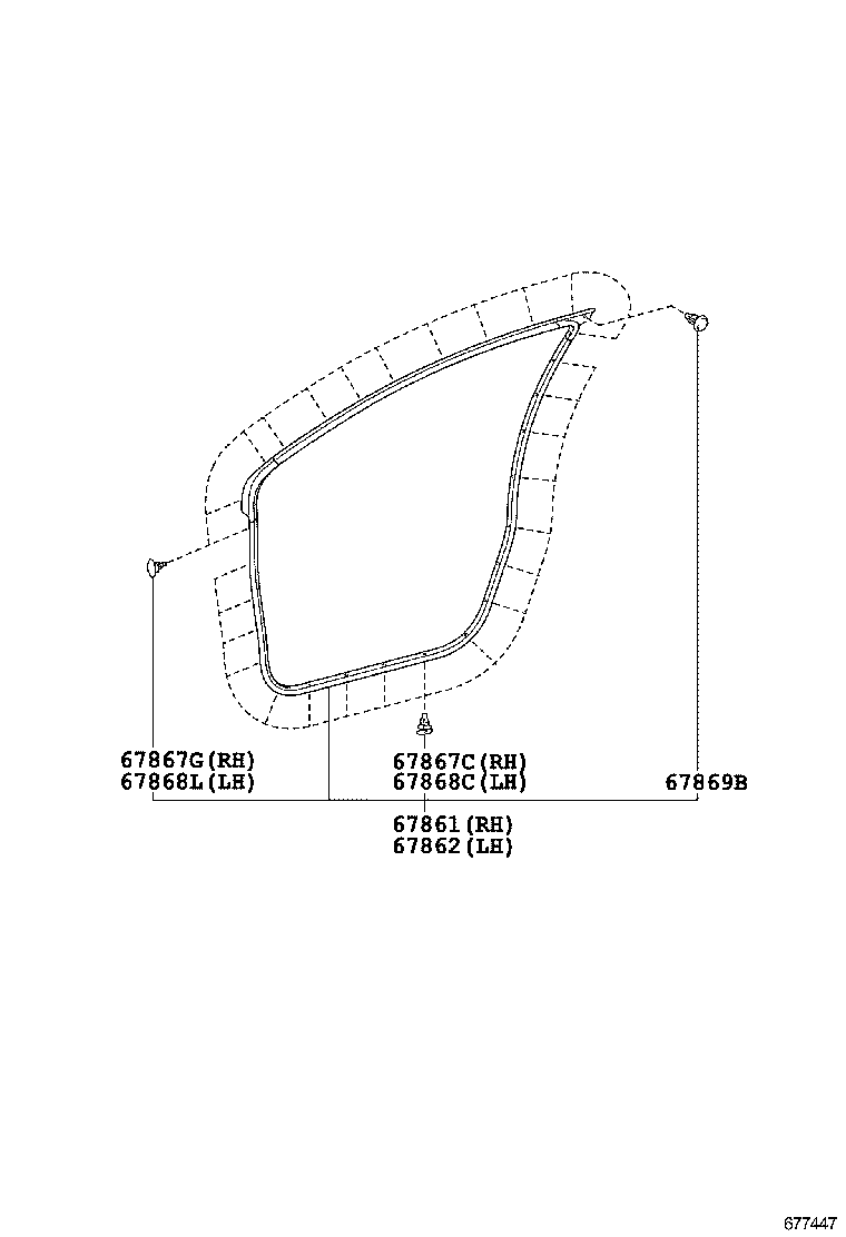 67403-52270 FRAME SUB-ASSY, FRONT DOOR, REAR LOWER RH product image