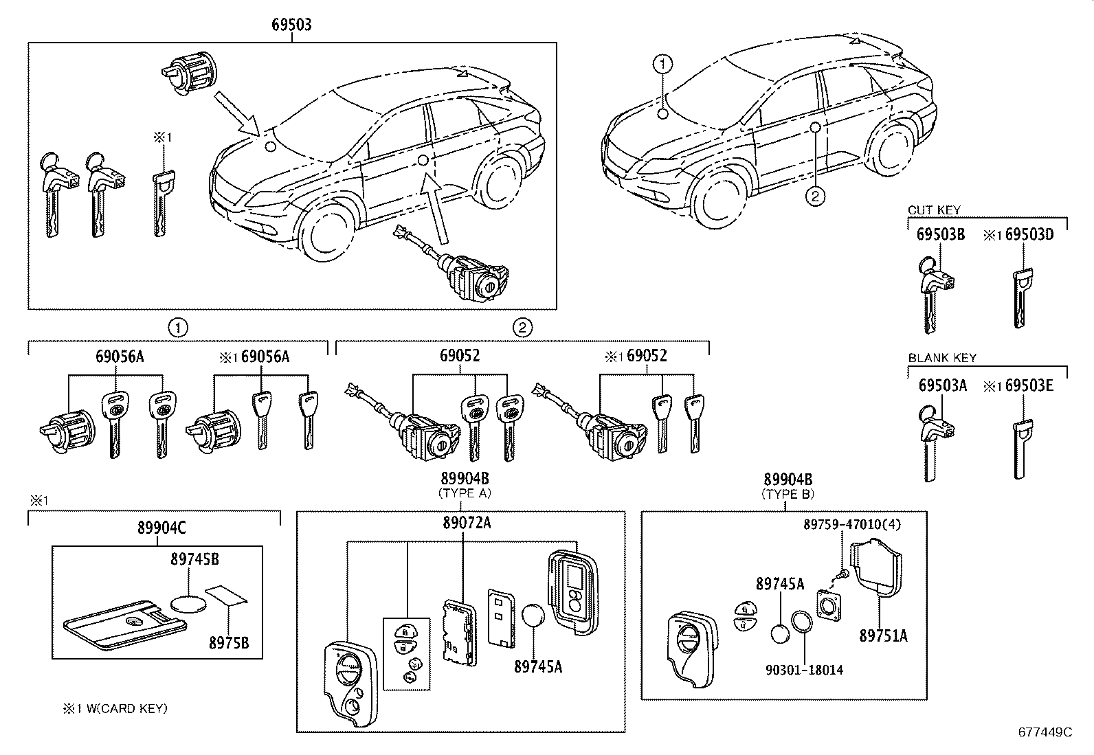 69005-48460 CYLINDER SET, LOCK product image
