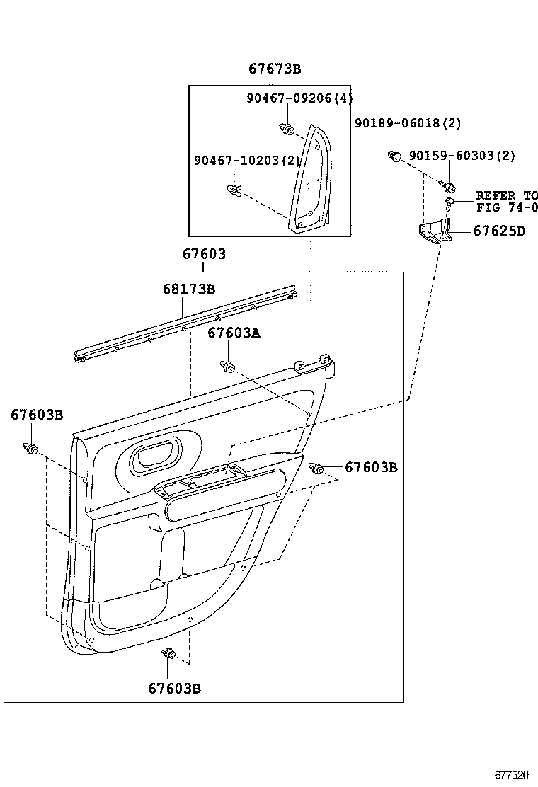 67003-52482 PANEL SUB-ASSY, REAR DOOR, RH product image