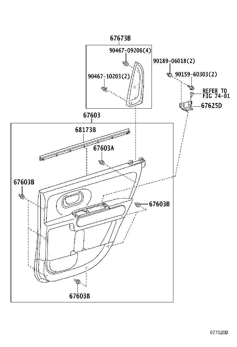 67871-52201 WEATHERSTRIP, REAR DOOR, RH product image