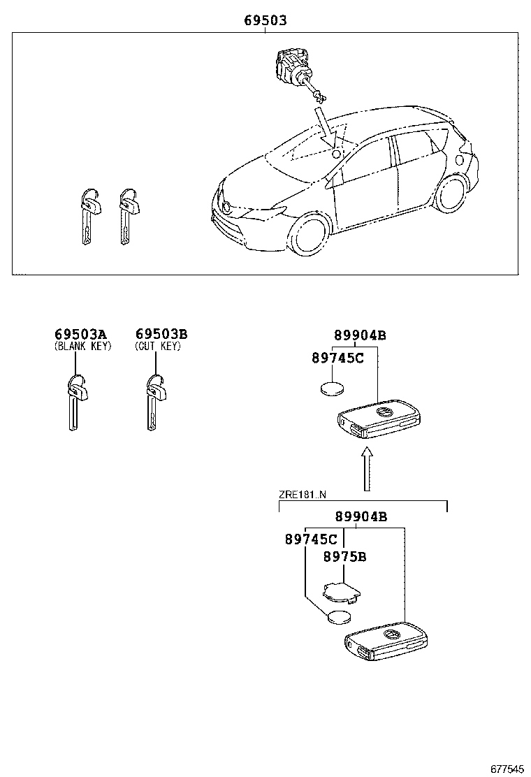 69005-12F60 CYLINDER SET, LOCK product image