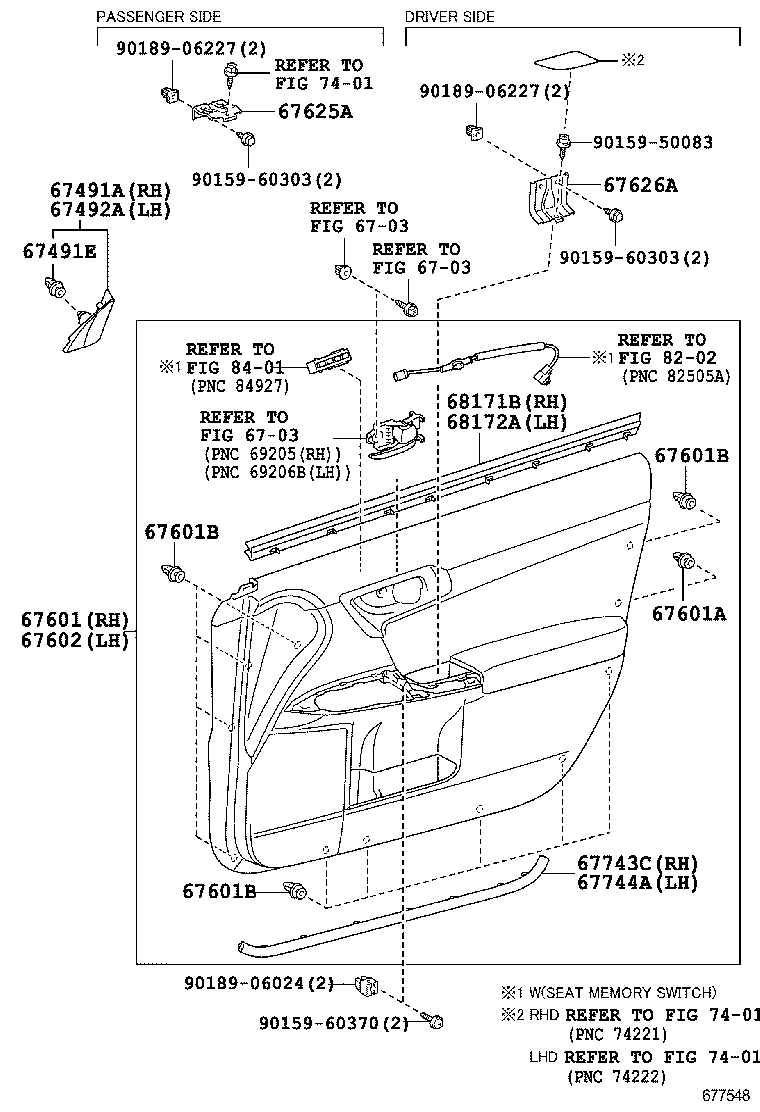 67002-76030 PANEL SUB-ASSY, FRONT DOOR, LH product image
