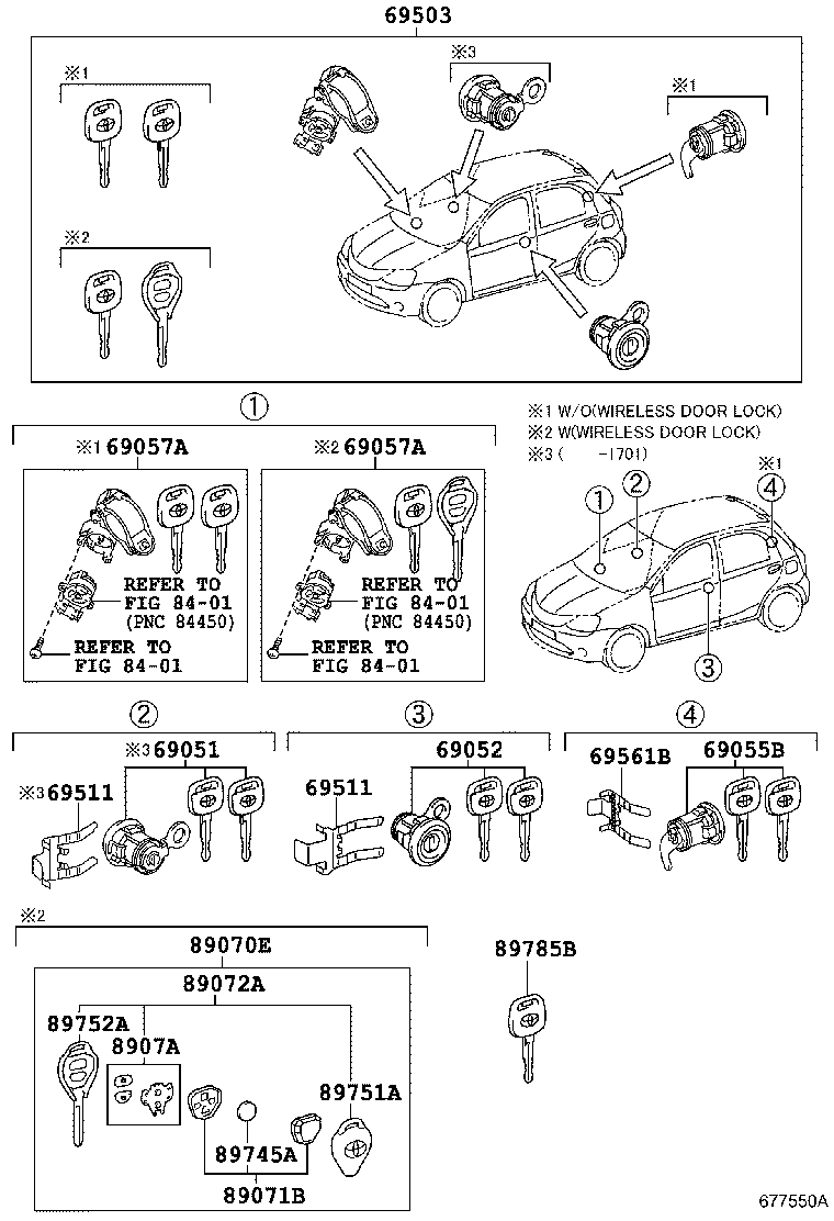 69005-0DA10 CYLINDER SET, LOCK product image