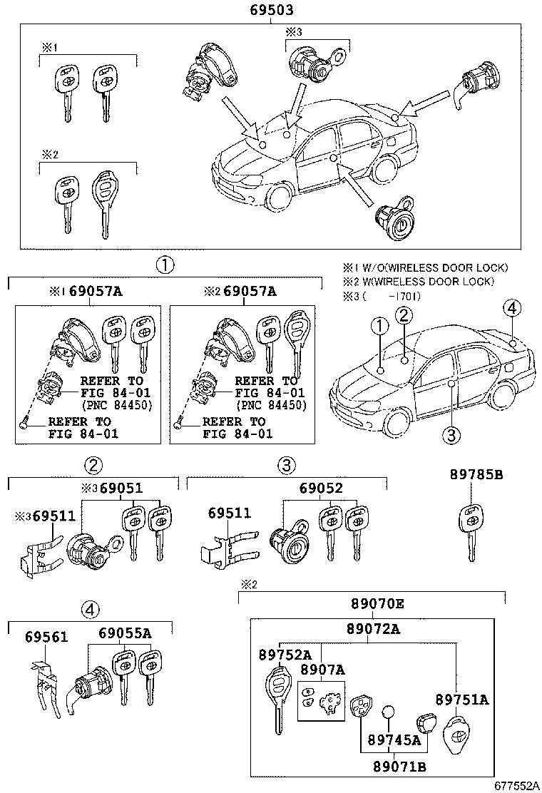 69005-0DA10 CYLINDER SET, LOCK product image