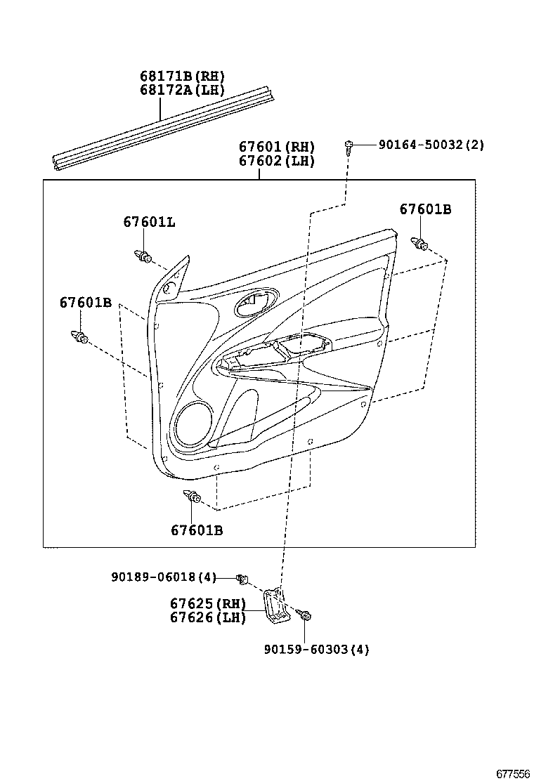 67404-0D100 FRAME SUB-ASSY, FRONT DOOR, REAR LOWER LH product image