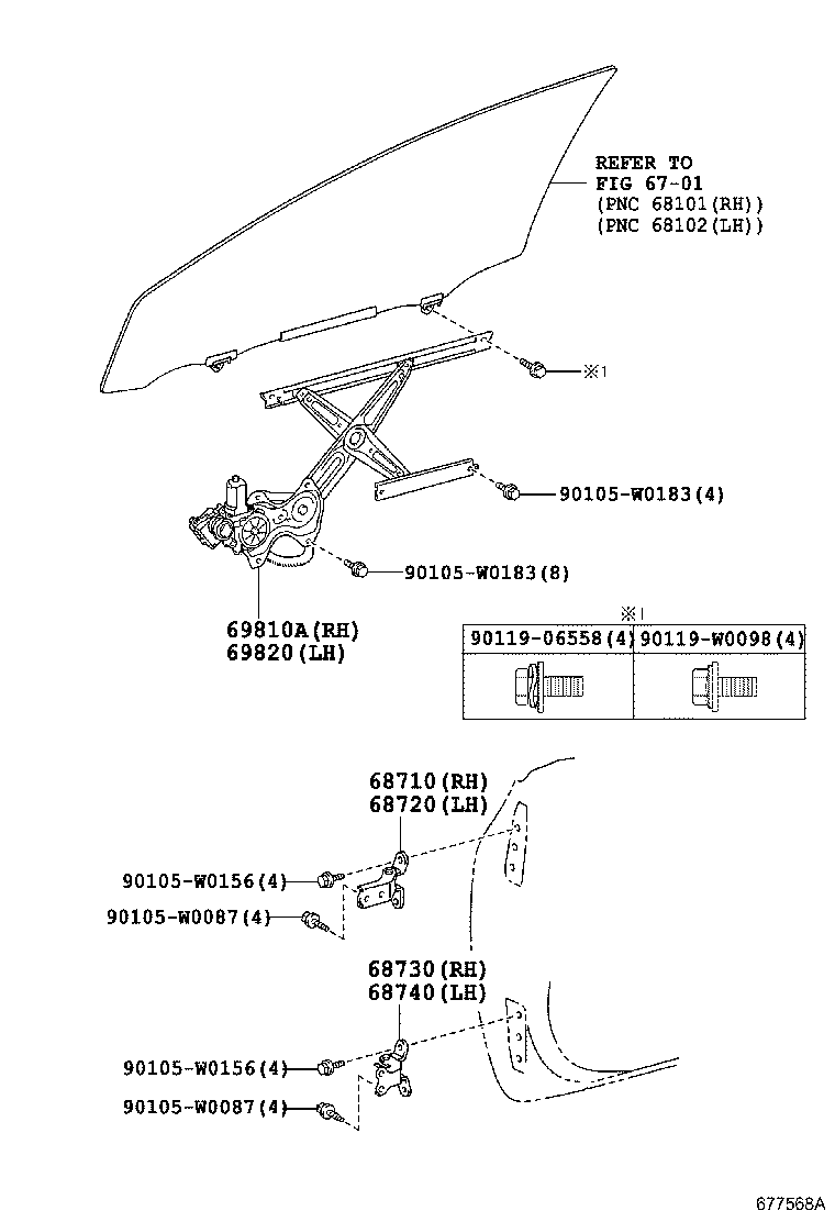 69810-02450 REGULATOR ASSY, FRONT DOOR WINDOW, RH product image