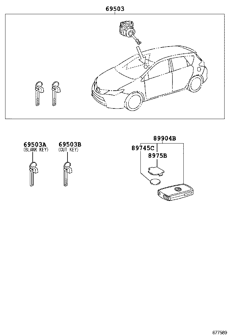 69005-02830 CYLINDER SET, LOCK product image