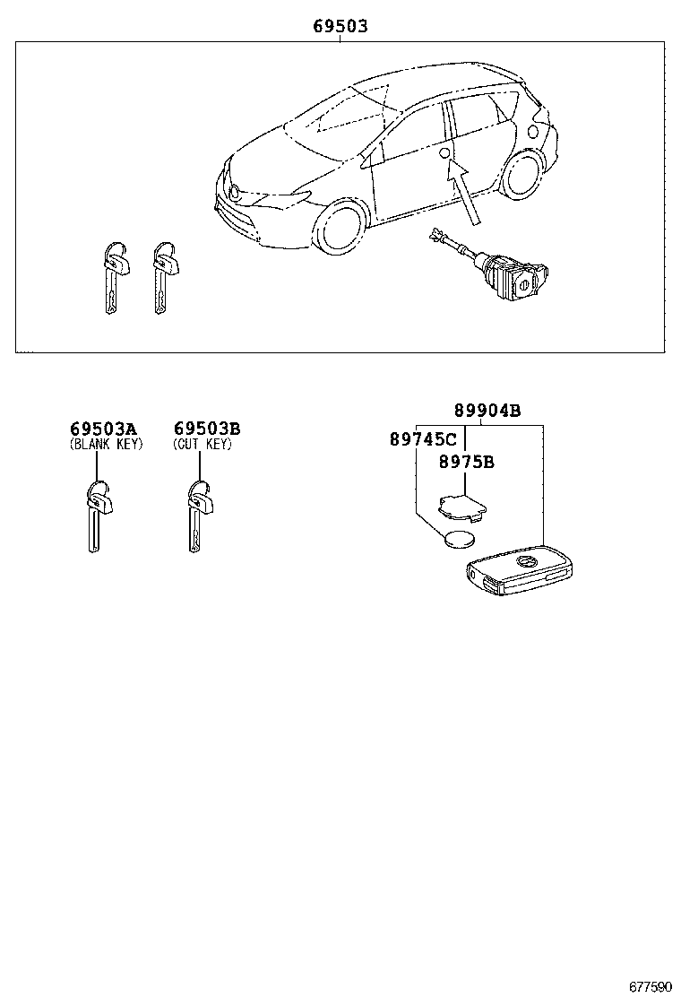 69005-02830 CYLINDER SET, LOCK product image