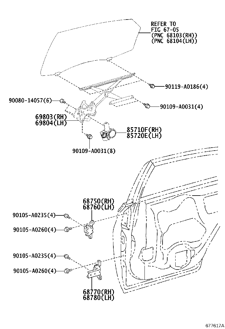 Toyota 85720-0E070 MOTOR ASSY, POWER WINDOW REGULATOR, LH