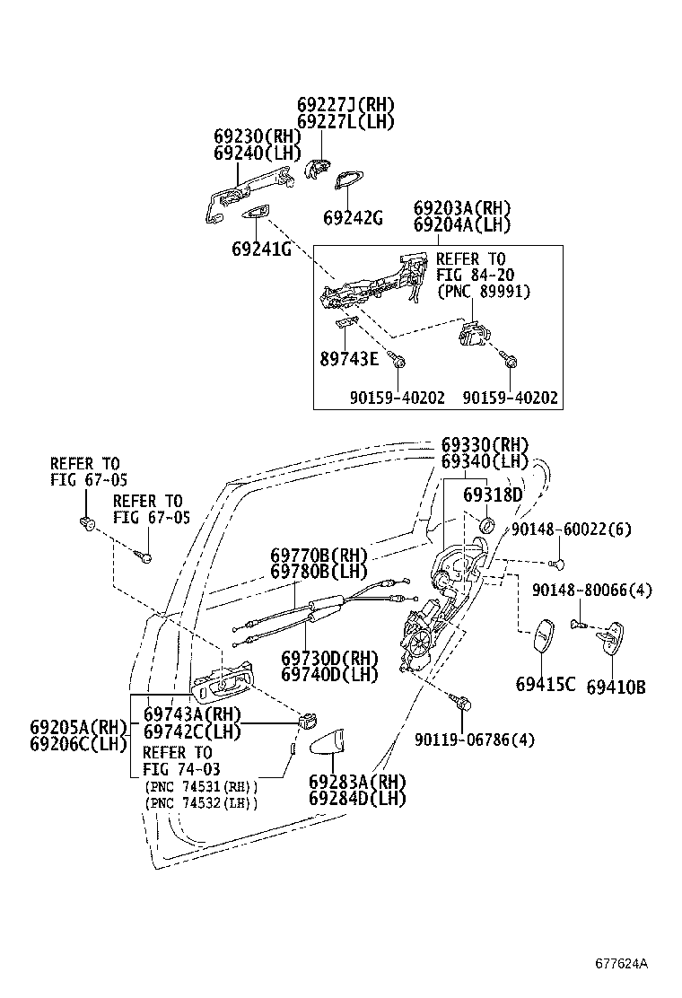 Toyota 67608-50230-A3 HANDLE SUB-ASSY, REAR DOOR INSIDE, LH