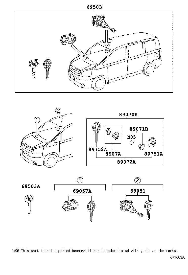 69005-28D40 CYLINDER SET, LOCK product image