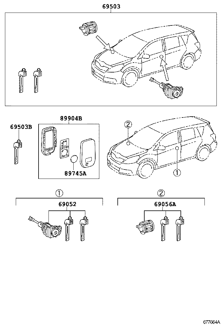 69005-0F090 CYLINDER SET, LOCK product image