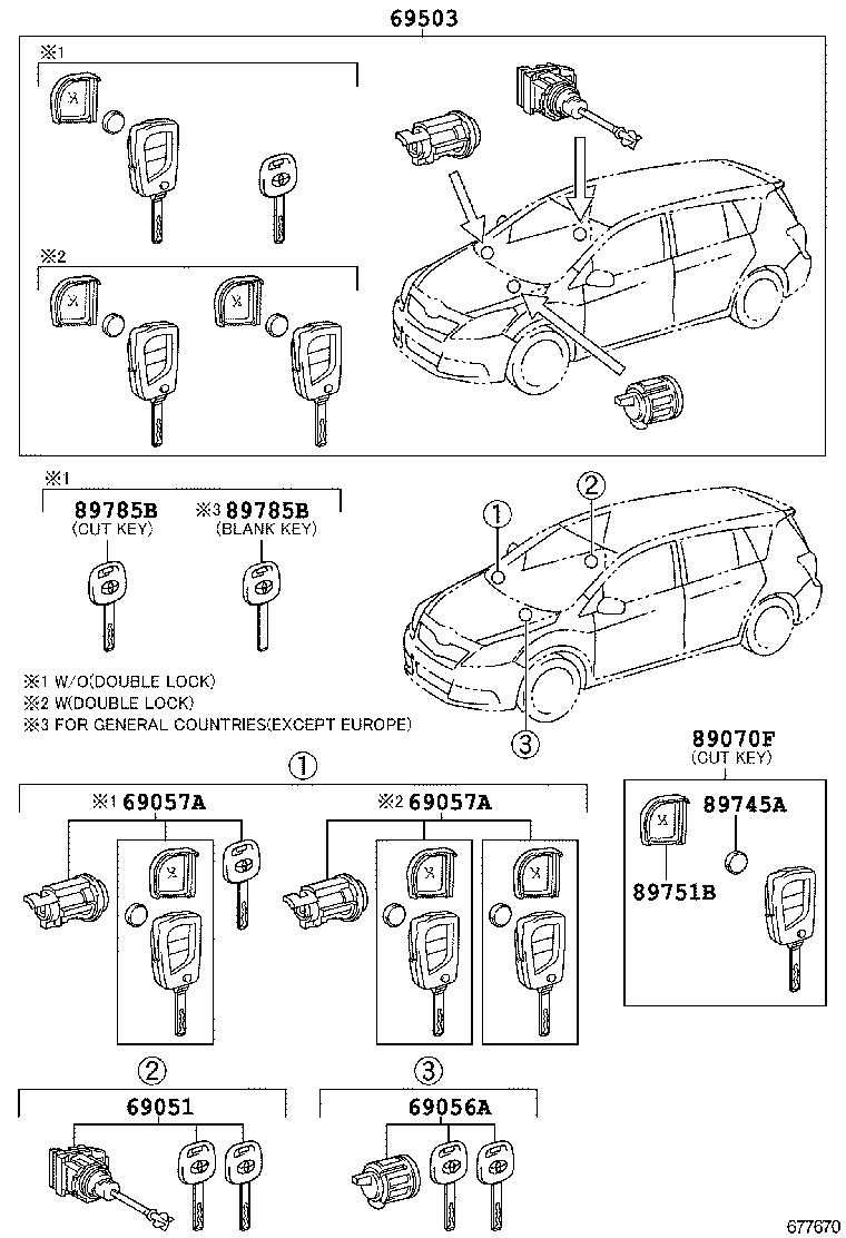 69005-0F130 CYLINDER SET, LOCK product image