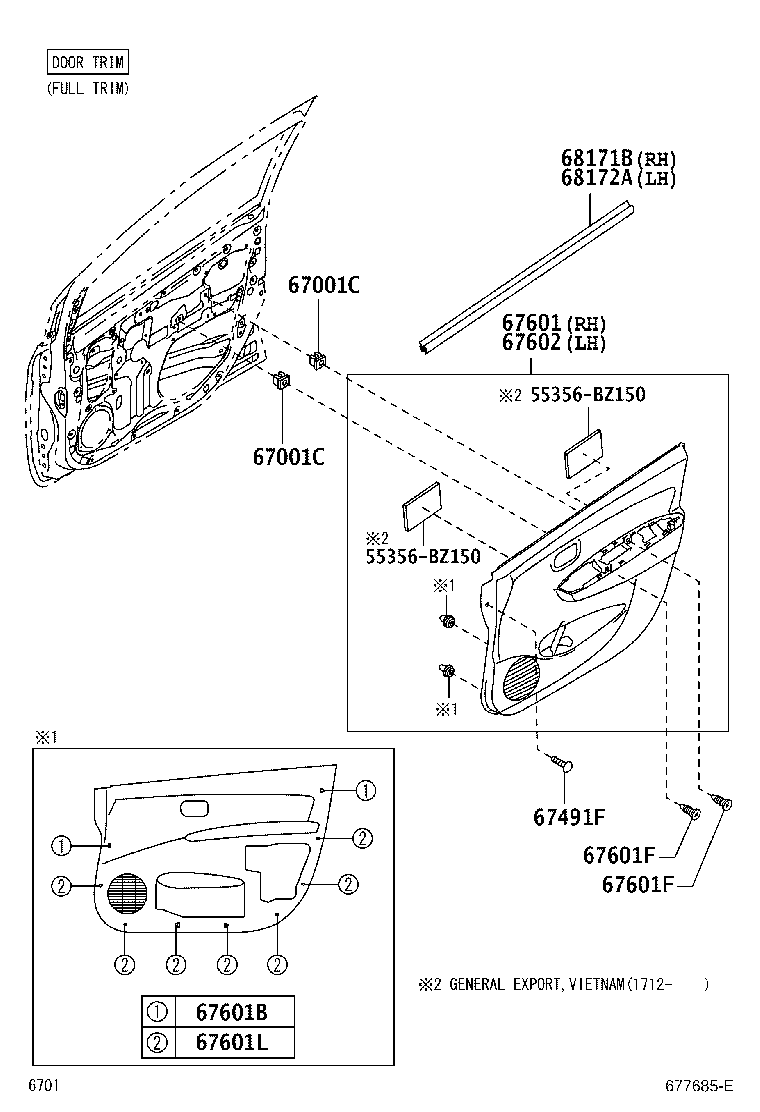67404-BZ100 FRAME SUB-ASSY, FRONT DOOR, REAR LOWER LH product image