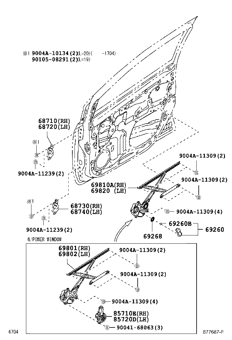 69820-BZ210 REGULATOR ASSY, FRONT DOOR WINDOW, LH product image
