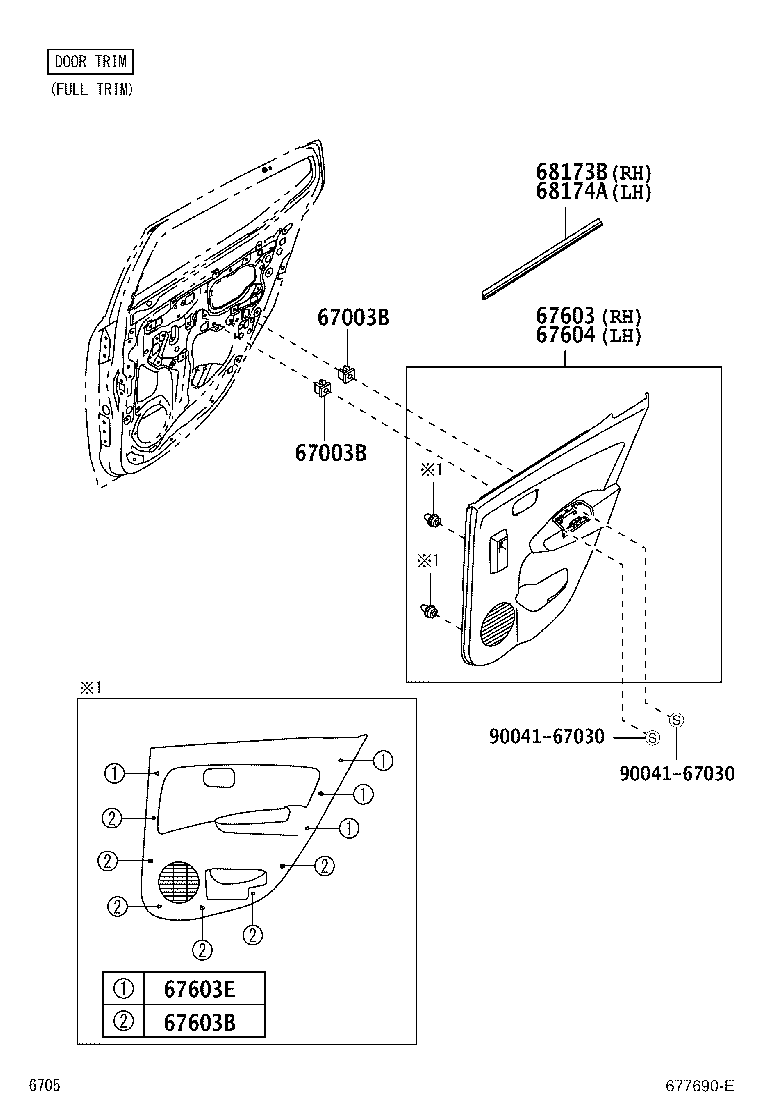 67004-BZ640 PANEL SUB-ASSY, REAR DOOR, LH product image