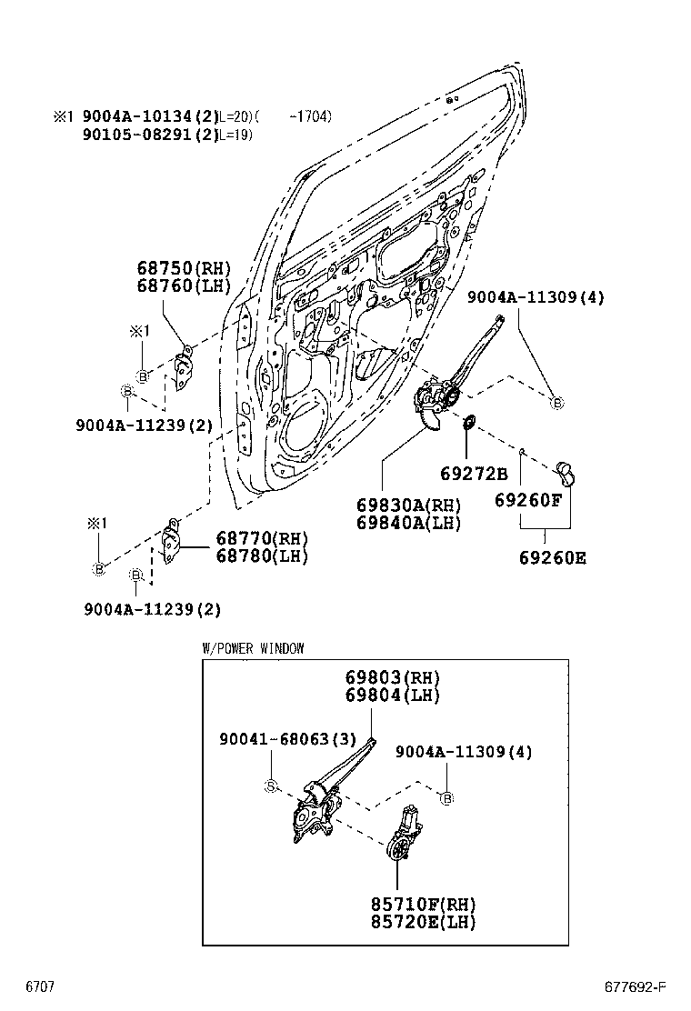 69840-BZ220 REGULATOR ASSY, REAR DOOR WINDOW, LH product image