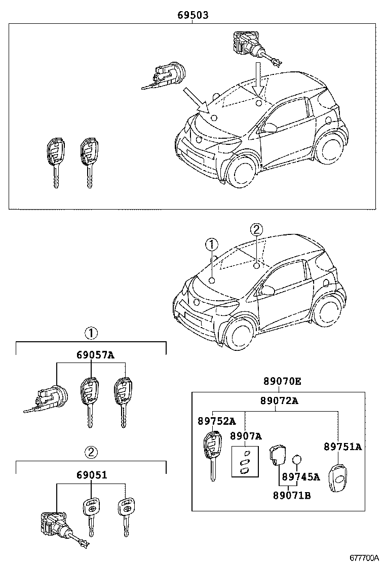 69005-74130 CYLINDER SET, LOCK product image