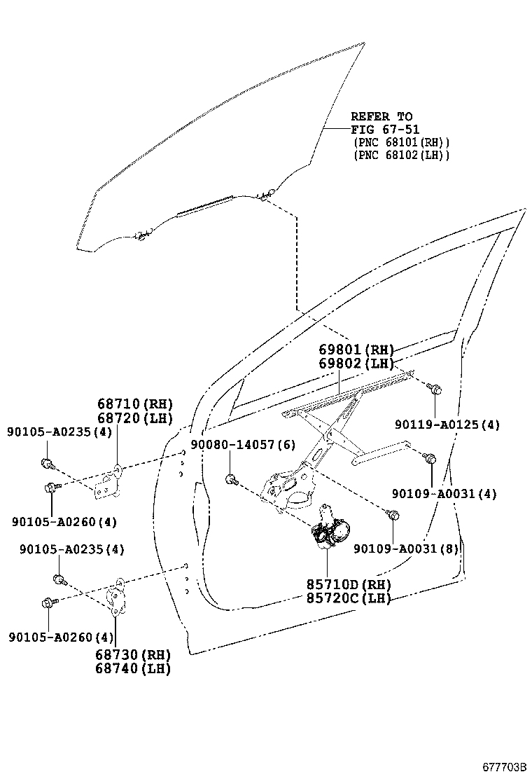 Toyota 85720-0R060 MOTOR ASSY, POWER WINDOW REGULATOR, LH