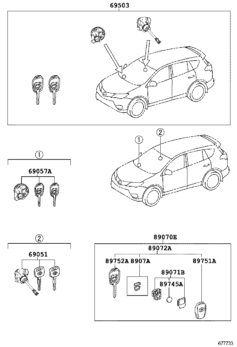 69005-42690 CYLINDER SET, LOCK product image