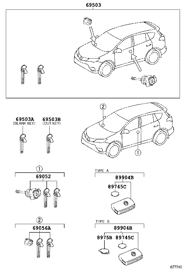 69005-42600 CYLINDER SET, LOCK product image