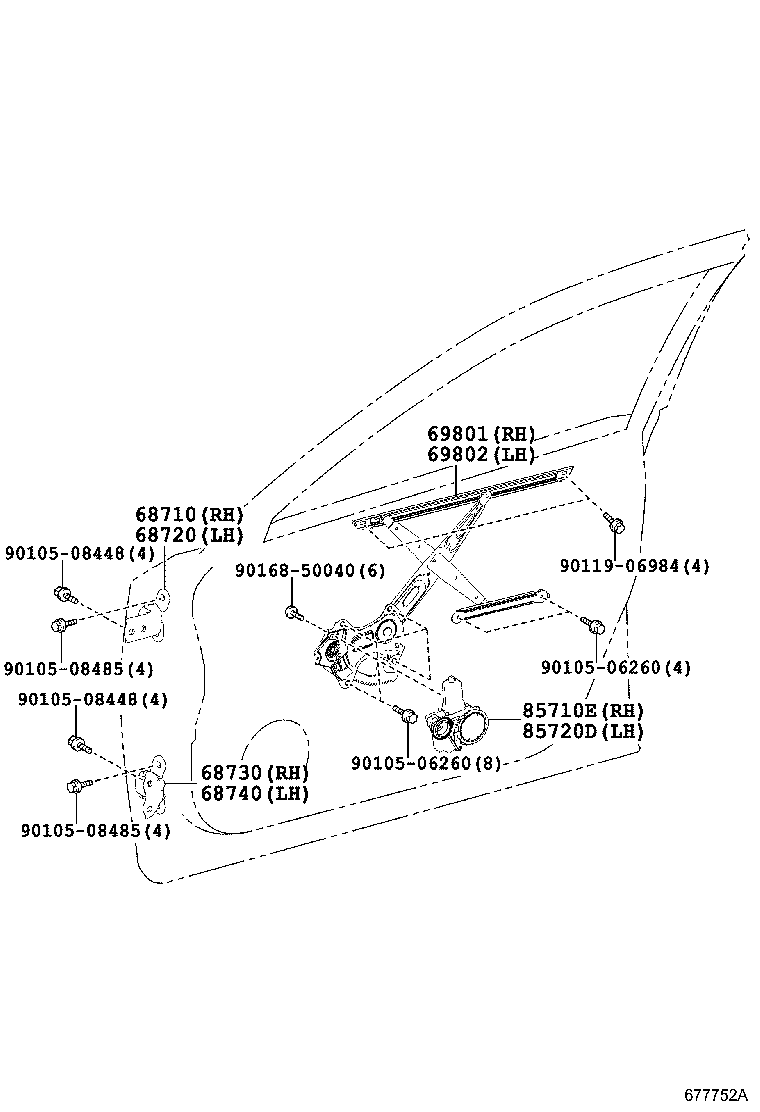 85710-30510 MOTOR ASSY, POWER WINDOW REGULATOR, RH product image