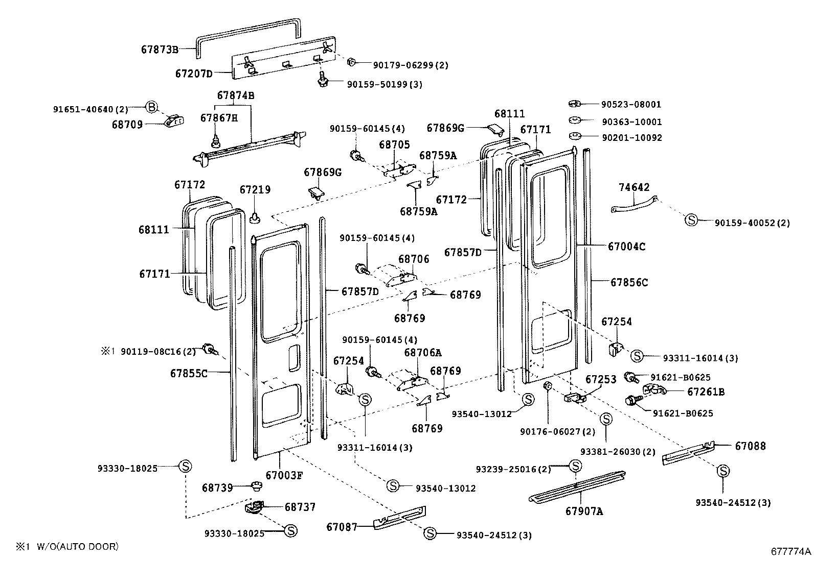 62925-0S010 WEATHERSTRIP, GLIDE DOOR SIDE product image