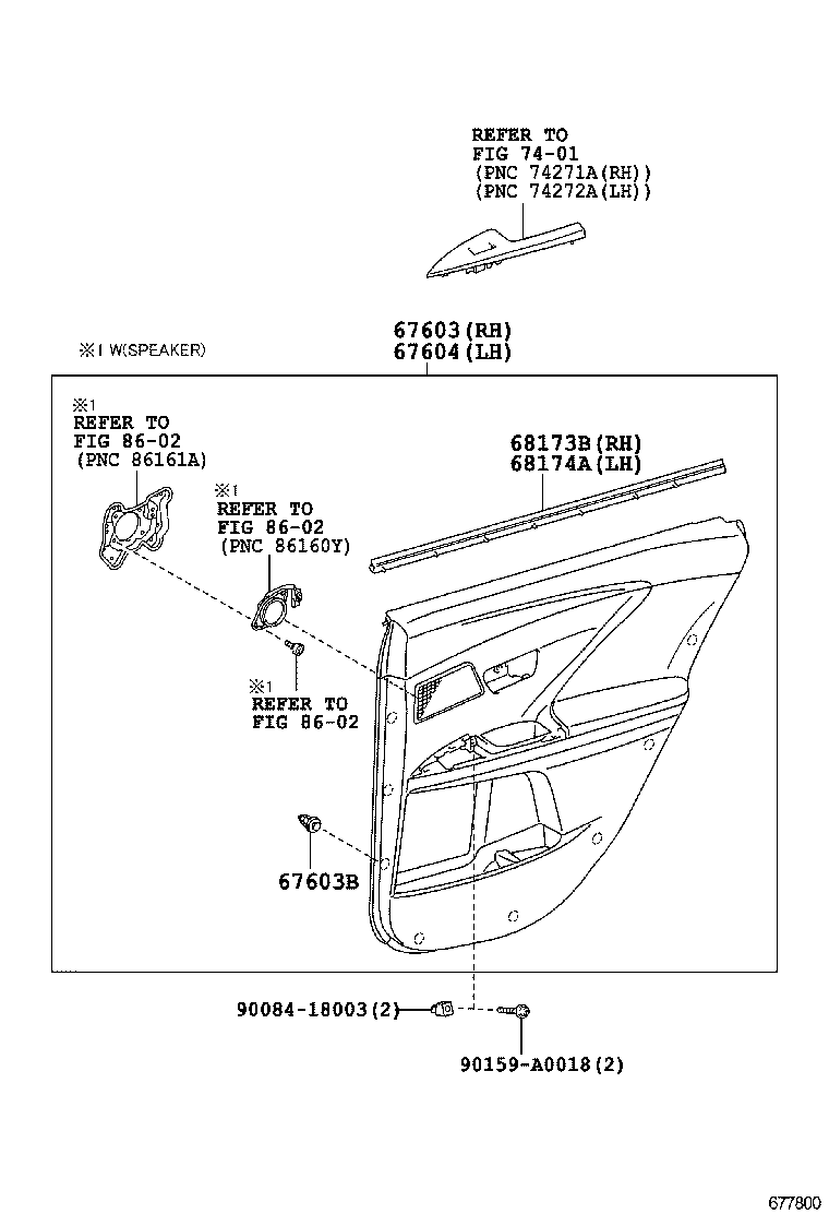 67640-0T080-C4 BOARD SUB-ASSY, REAR DOOR TRIM, LH product image