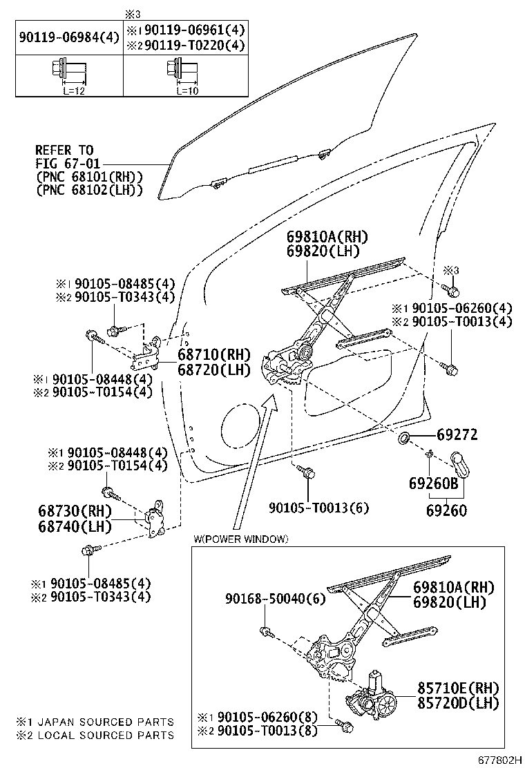 Toyota 68740-02110 HINGE ASSY, FRONT DOOR, LOWER LH