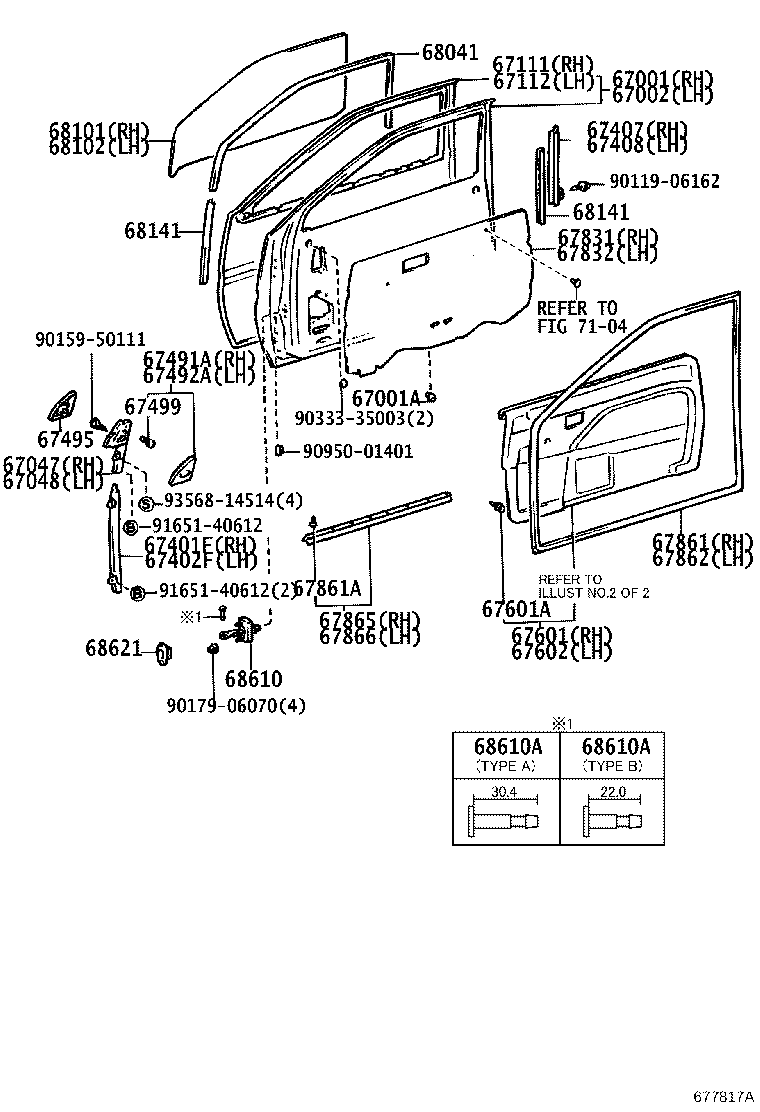 68111-12460 GLASS SUB-ASSY, FRONT DOOR, RH product image
