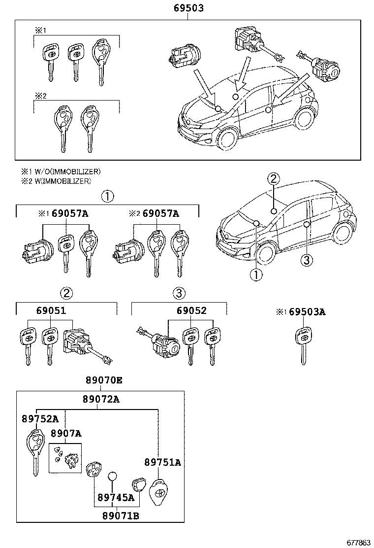 69005-52R20 CYLINDER SET, LOCK product image