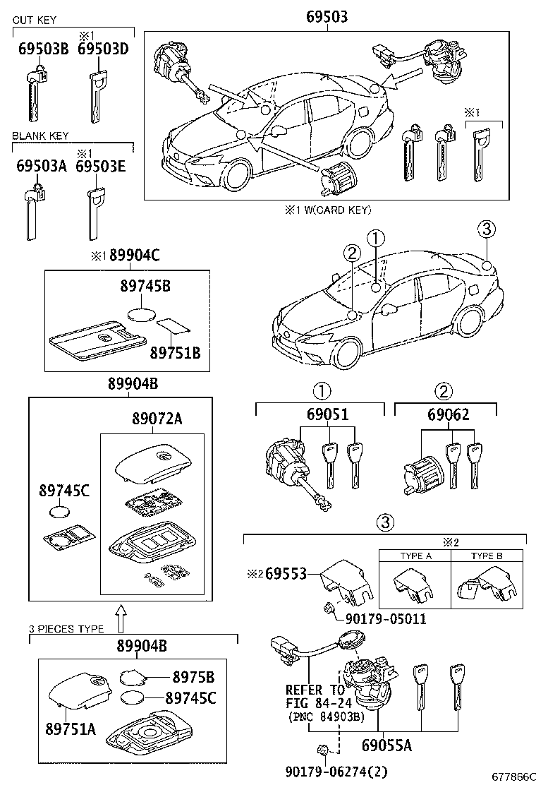 69005-53490 CYLINDER SET, LOCK product image