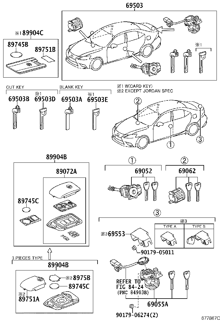 69005-53490 CYLINDER SET, LOCK product image