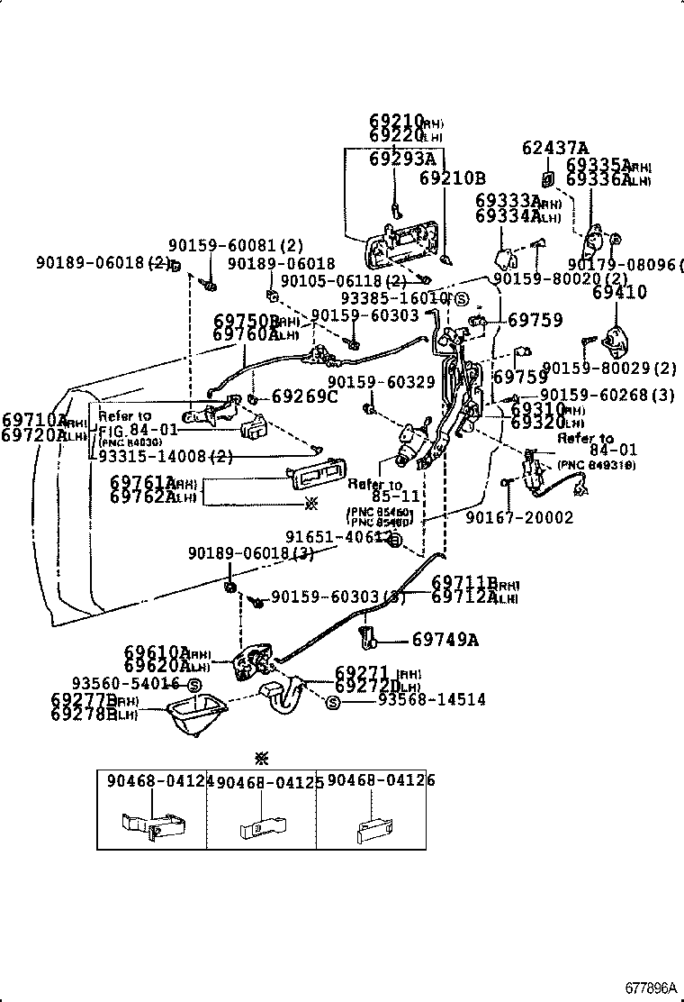 Toyota 69210-14090-28 HANDLE ASSY, FRONT DOOR, OUTSIDE RH