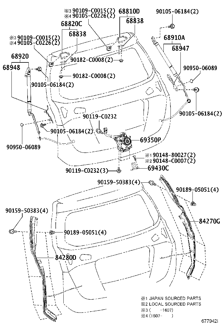 68838-0R030 PAD, BACK DOOR HINGE, NO.1 product image