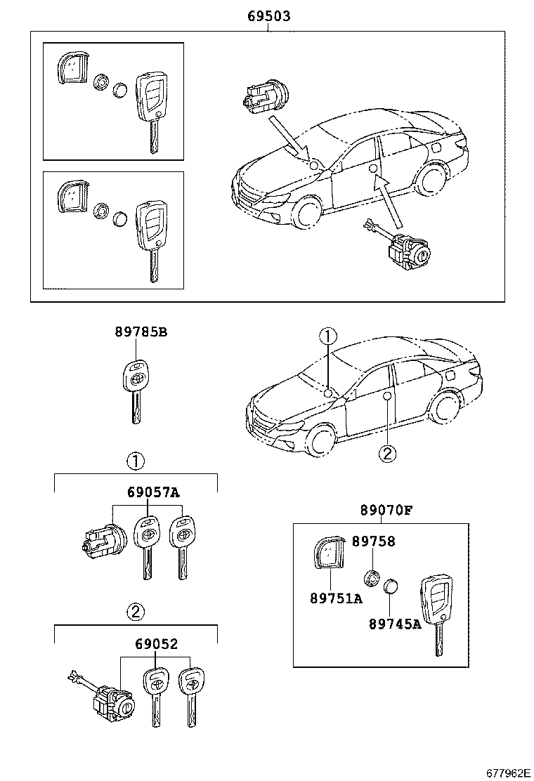 69005-0P030 CYLINDER SET, LOCK product image