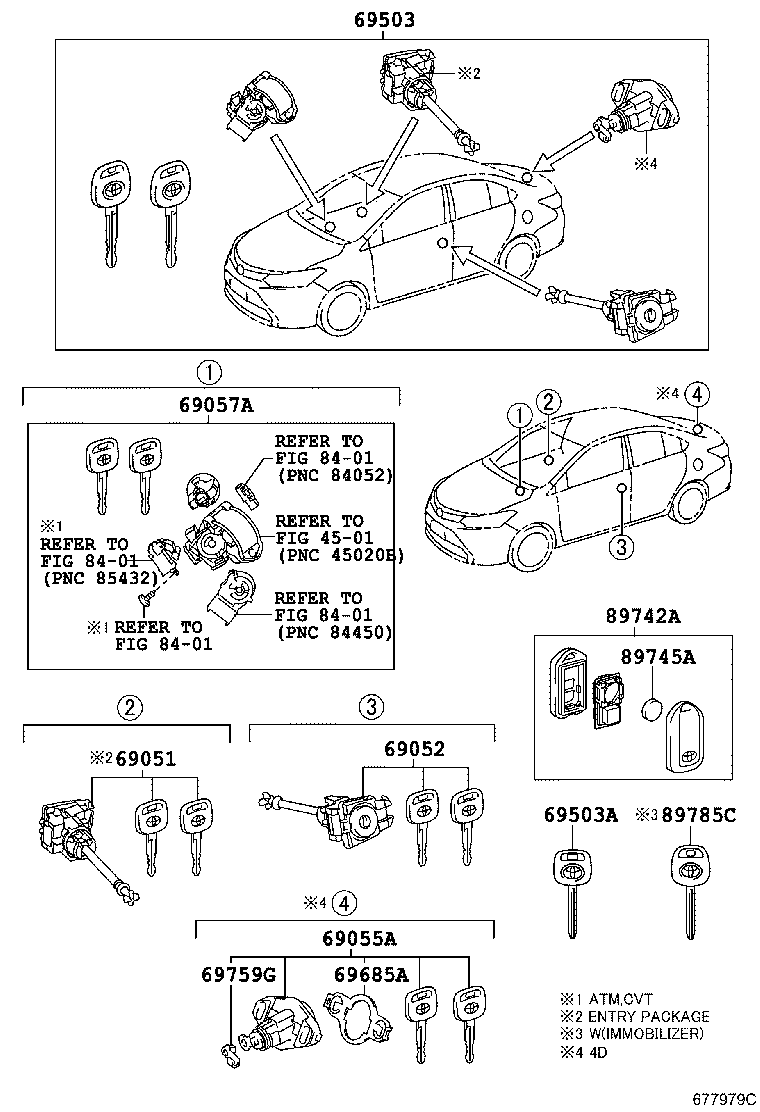 69005-0D640 CYLINDER SET, LOCK product image