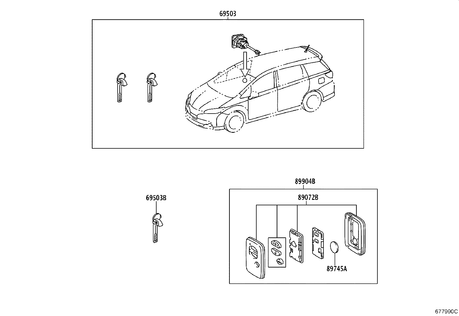 69005-68190 CYLINDER SET, LOCK product image