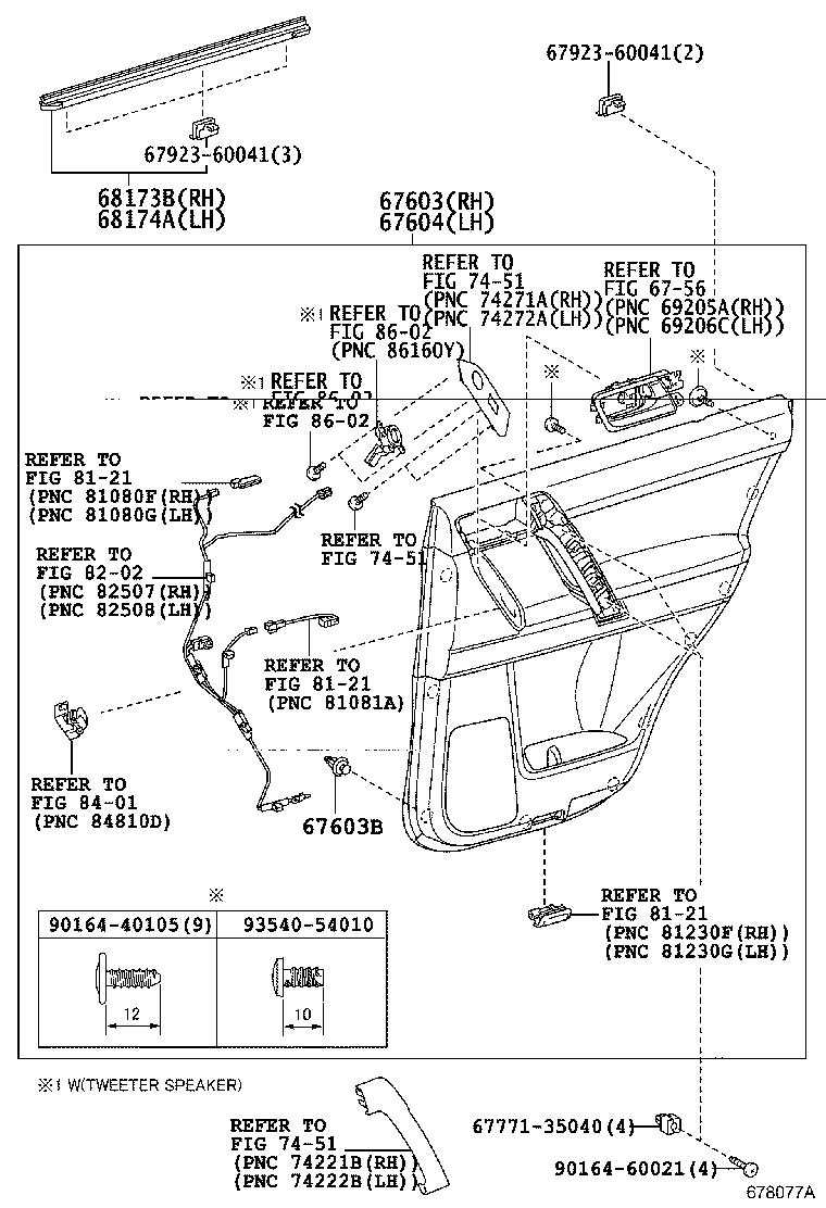 68104-0G040 GLASS SUB-ASSY, REAR DOOR, LH product image
