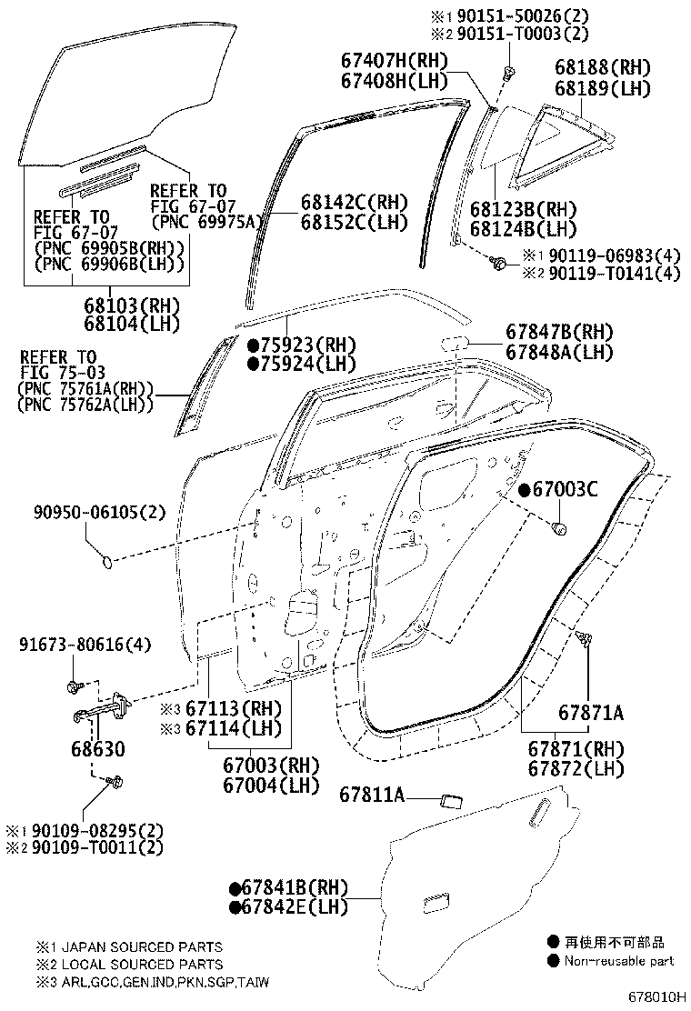 67003-02430 PANEL SUB-ASSY, REAR DOOR, RH product image