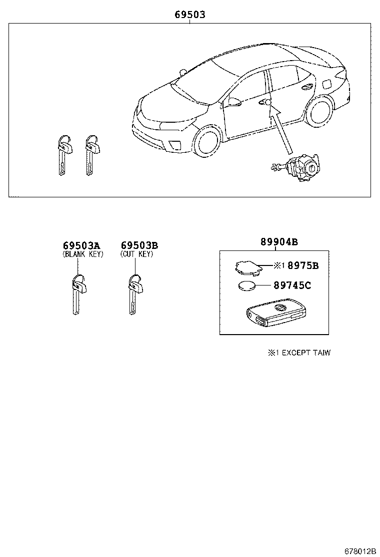69005-02B60 CYLINDER SET, LOCK product image