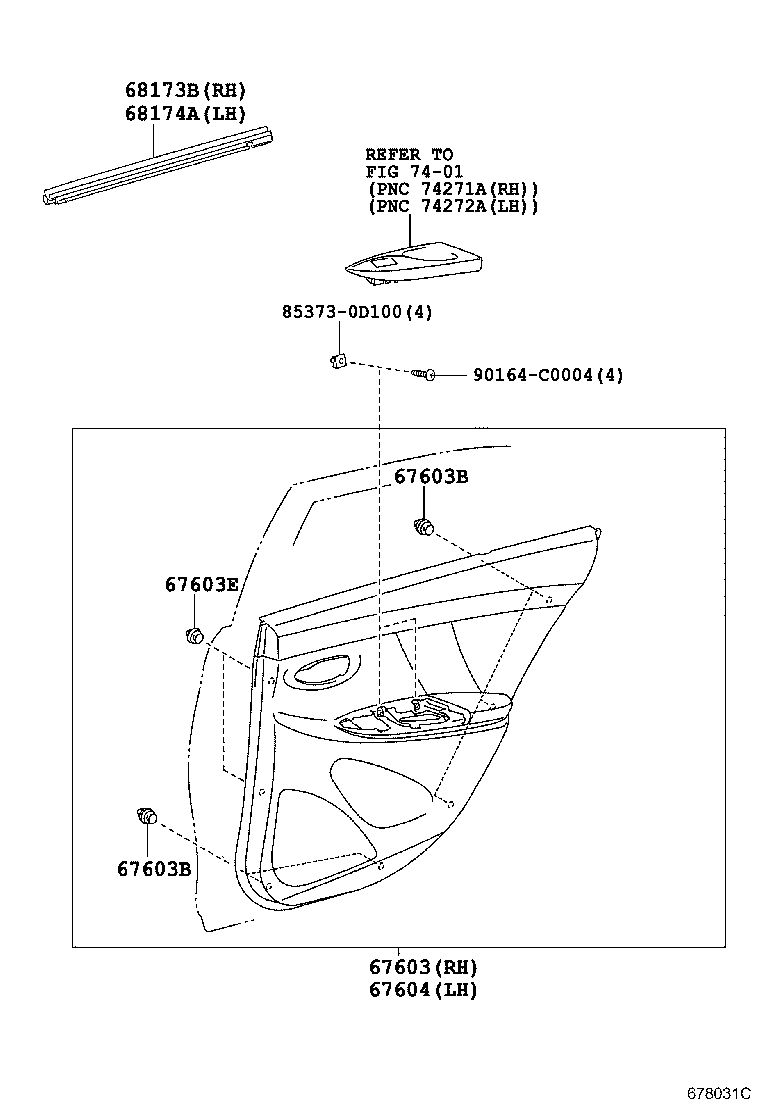 67003-YL010 PANEL SUB-ASSY, REAR DOOR, RH product image