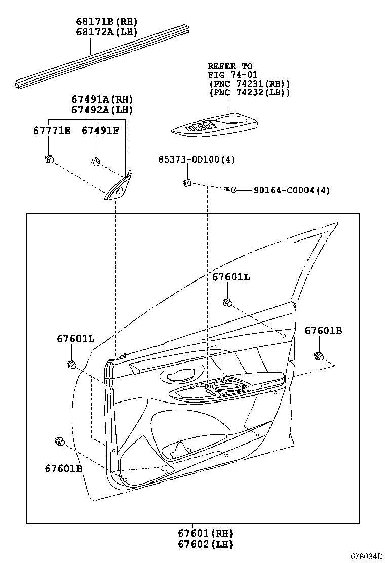 67002-0D901 PANEL SUB-ASSY, FRONT DOOR, LH product image