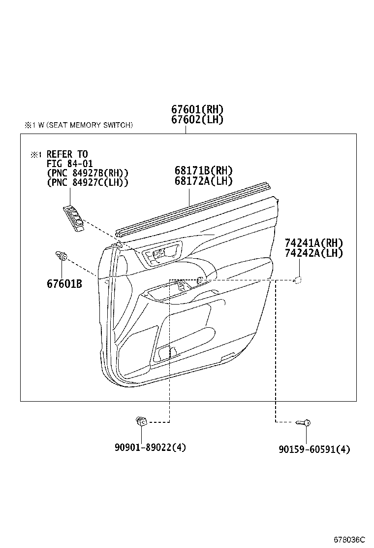 67663-0E040 GARNISH, DOOR FRAME, RH product image