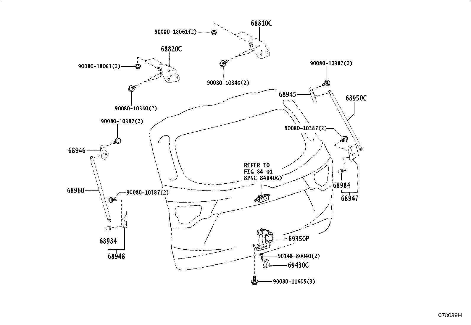 Toyota 62735-0E030 RETAINER, BACK DOOR HINGE