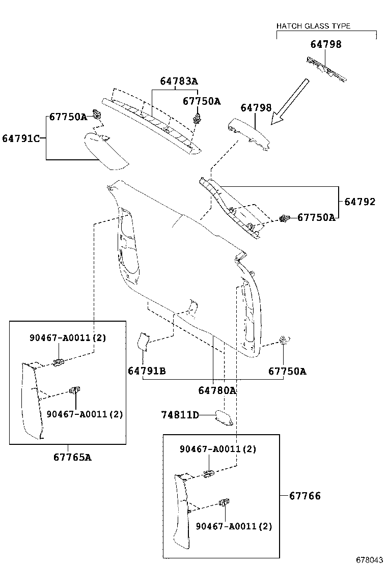 67005-0E301 PANEL SUB-ASSY, BACK DOOR product image