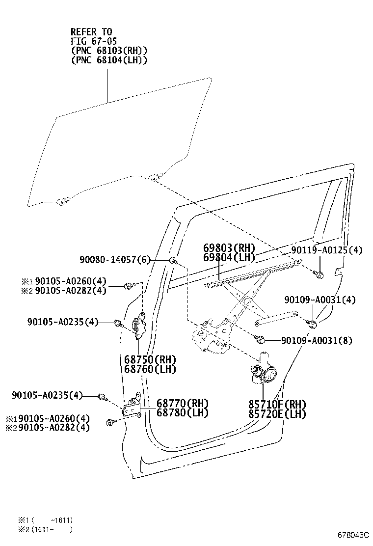 Toyota 68770-0E020 HINGE ASSY, REAR DOOR, LOWER RH