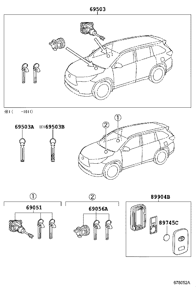 69005-0E180 CYLINDER SET, LOCK product image