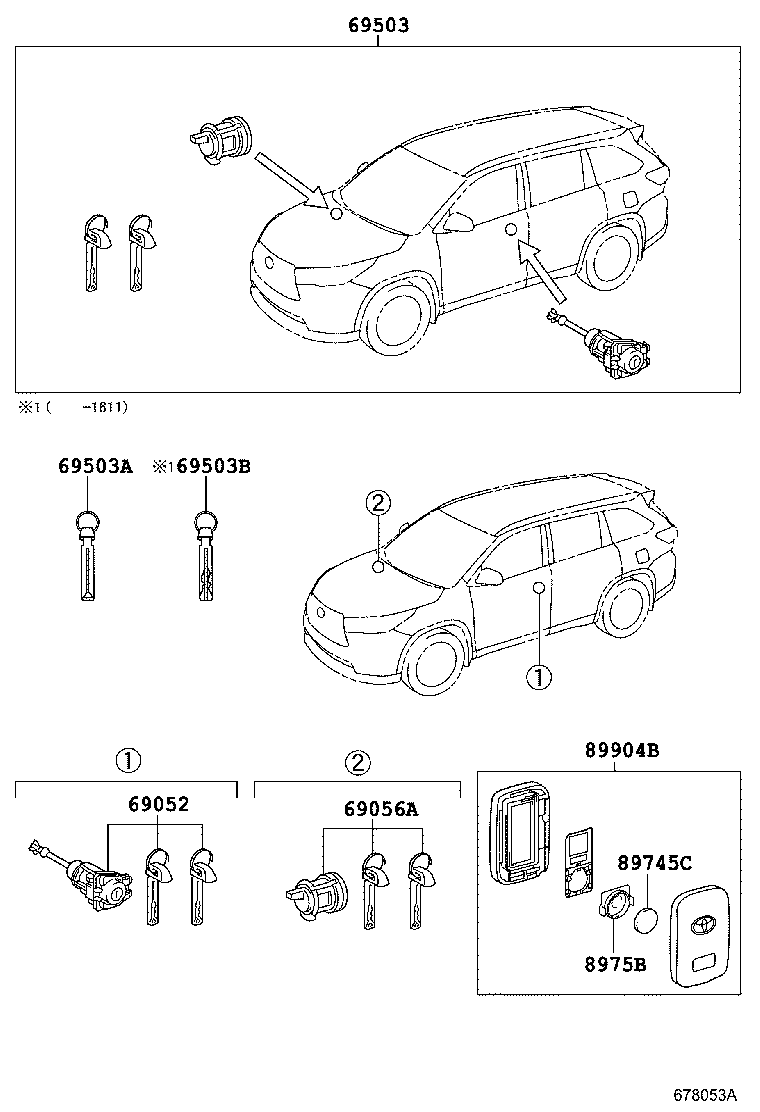 69005-0E180 CYLINDER SET, LOCK product image